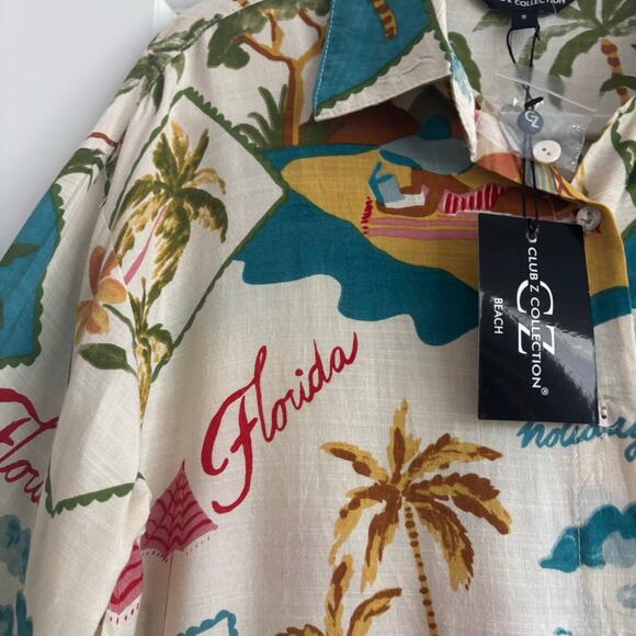 NWT Oversized Resort Wear Novelty Print Tunic Shirt Dress Cover Up S Florida - Picture 11 of 14